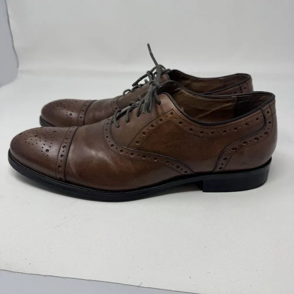 Johnston‎ & Murphey Italy Brown Oxfords size 10
